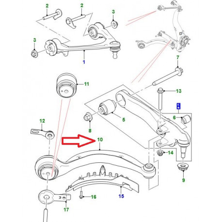 Jaguar Bras avant inferieur droit ou gauche XE (T2H24313)