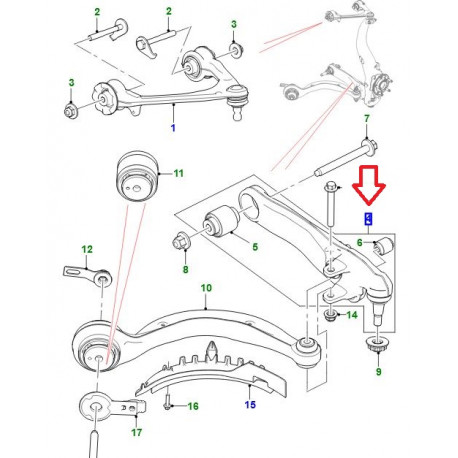 Jaguar bras inférieur avant  droite XE (T2H19026)