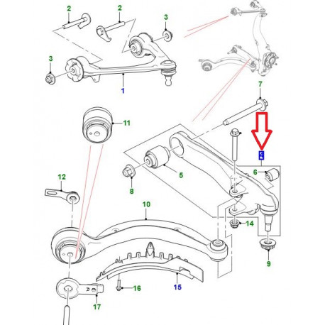 Jaguar Bras inférieur avant gauche XE (T2H19029)