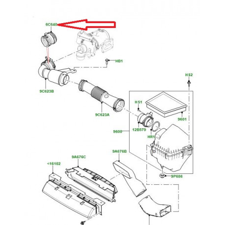 Land rover raccord admission (LR084479)