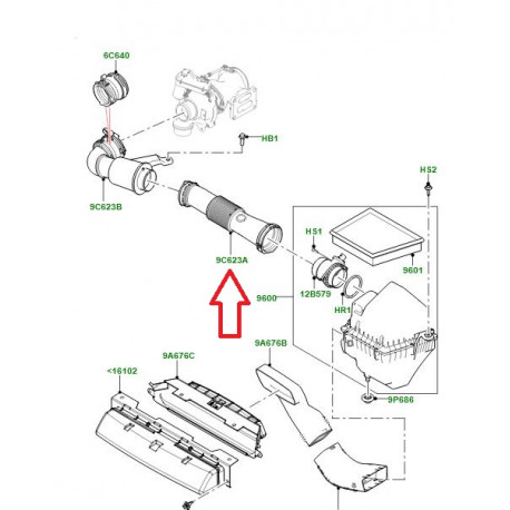 Land rover conduit air (LR092340)