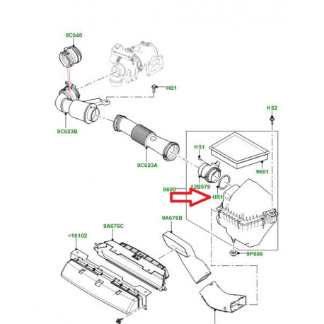 Land rover joint torique debimetre air (LR092229)