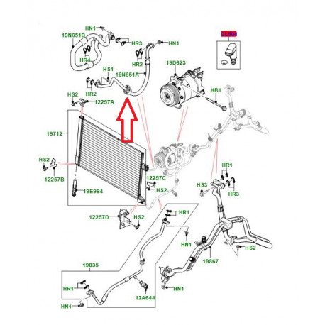 Land rover Flexible de climatisation (LR093853)