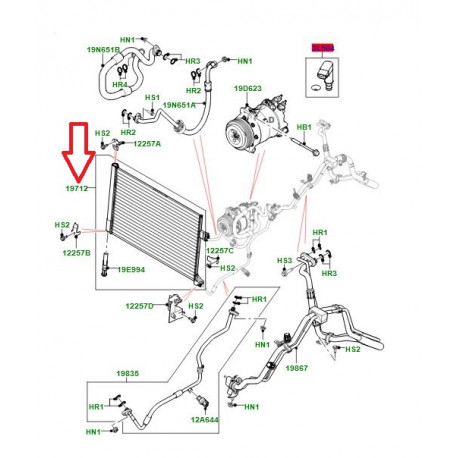 Land rover condenseur de climatisation (LR114353)