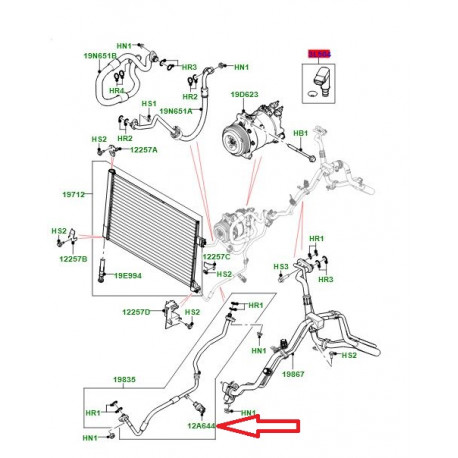 Land rover Capteur depression climatisation (LR086926)