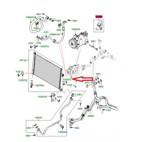 Land rover Support inferieur gauche condenseur de climatisation (LR128701)