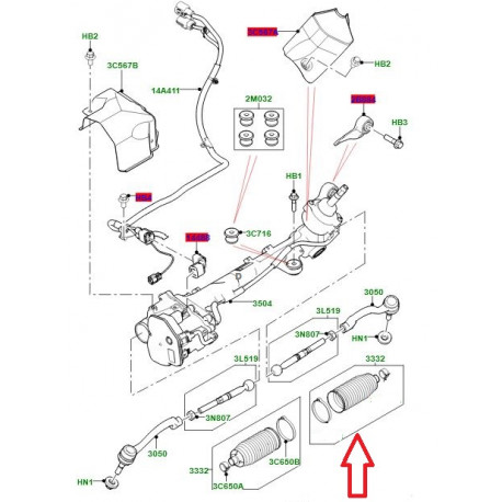 Land rover Soufflet de cremaillere Gauche ou Droite (LR090902)