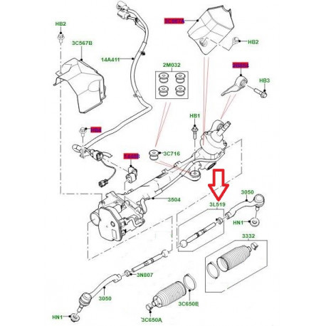 Land rover Bielette de cremaillere Gauche ou Droite (LR090900)