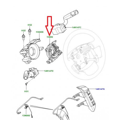 Land rover devidoir volant (LR043720)