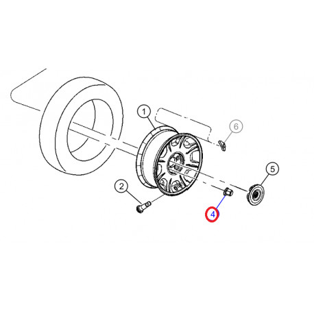 Mopar ecrou de roue jante alu (06509591AA)