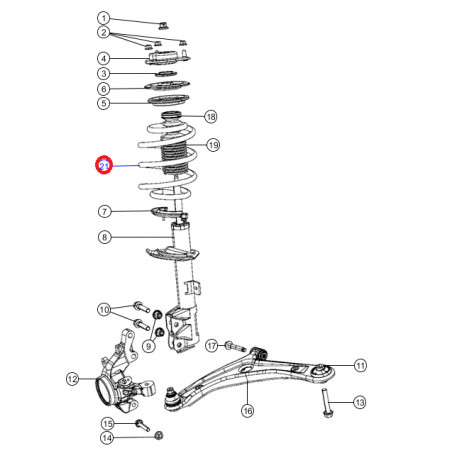 Mopar ressort avant droit Dodge Caliber et Compass (05105843AD)