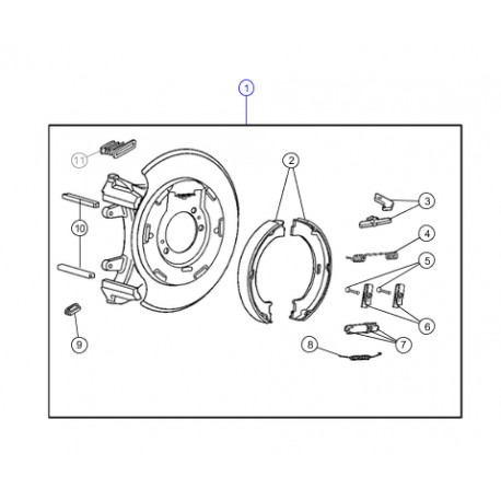 Mopar ensemble frein stationnement gauche ou droit (52089418AC)