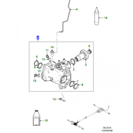 Jaguar joint sortie transfert interieur arbre droit (J9C7795)