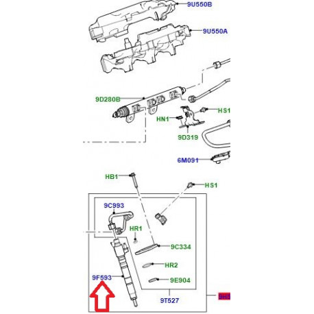 Land rover ensemble injecteur (LR078606)