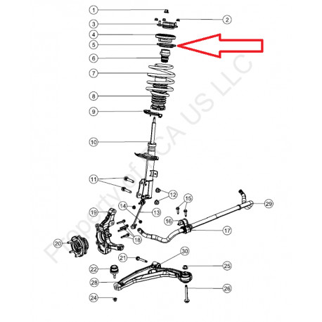 Mopar isolant ressort suspension avant (5151024AB)