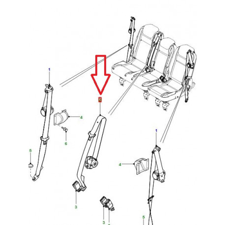 Land rover ceinture de securite arriere centrale (EVL501520PMA)