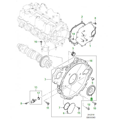 Jaguar joint d'huile de vilebrequin arrière F-Pace (JDE39481)