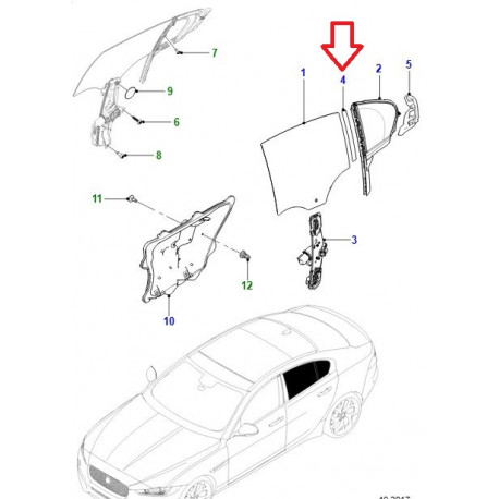 Jaguar finition arrière droit XE (T4N4131)