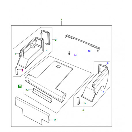 Land rover panneau de plancher arriere (AFB710070)