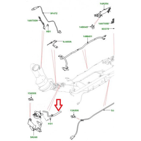 Land rover Tuyau echappement (LR136722LR)