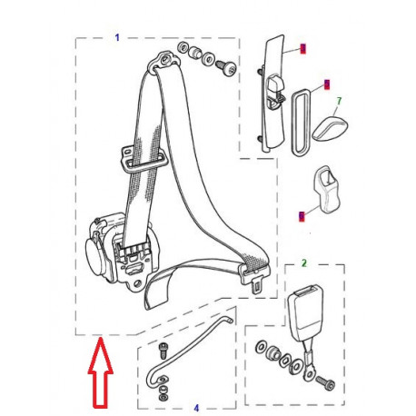Jaguar ceinture de securite avant gauche XK8 (C2N2204AEK)