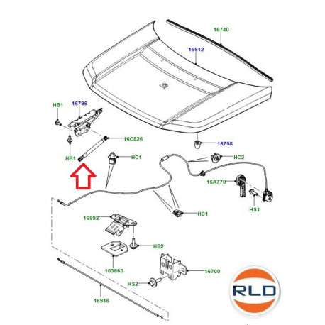 Land rover bequille pneumatique Freelander 2 (LR001773)