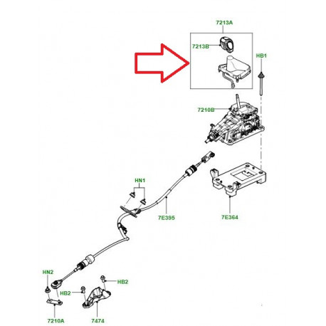 Land rover boule levier changement vitesses Freelander 2 (LR003471)