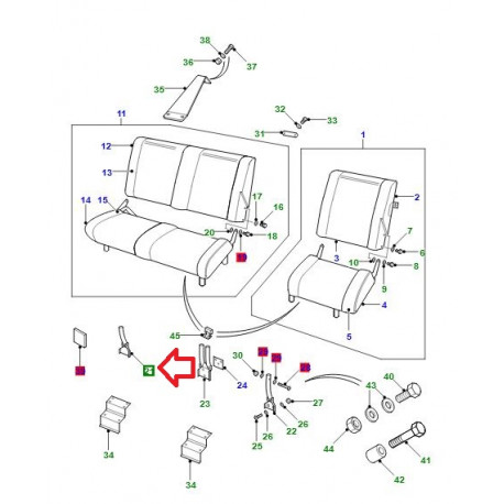 Land rover support arriere droit (MUC9872)