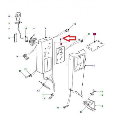 Land rover plaque arriere gauche (HWE100750)