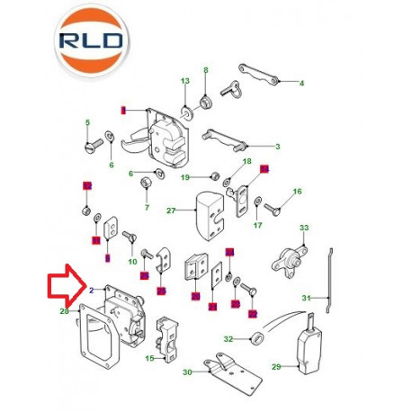 Land rover levier de verrouillage Defender 90 (FQJ500340)