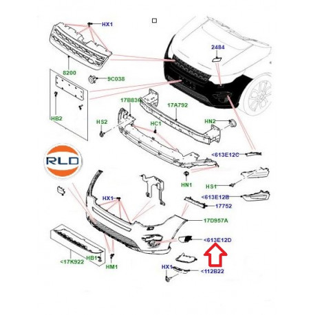 Land rover encadrement antibrouillard gauche avant (LR061236)