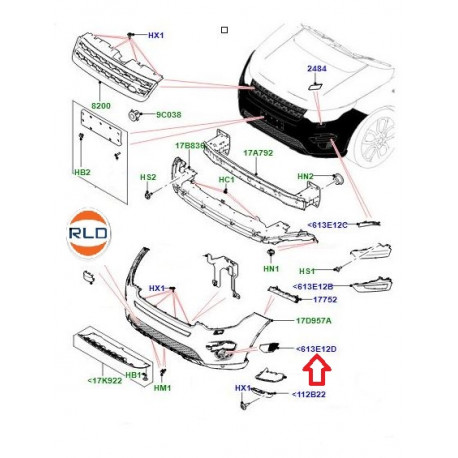 Land rover encadrement antibrouillard droit avant (LR061231)