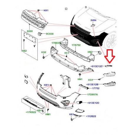 Land rover encadrement gauche aintibrouillard (LR061235)