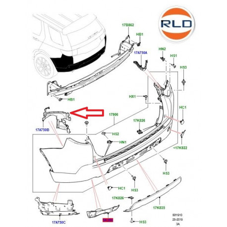 Land rover Support gauche pare choc arriere (LR061278)