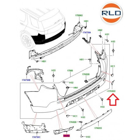 Land rover capuchon-crochet deremorque (LR061302)