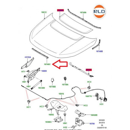 Land rover joint- capot (LR058502)