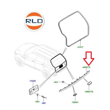 Land rover moulure-hayon (LR077226)