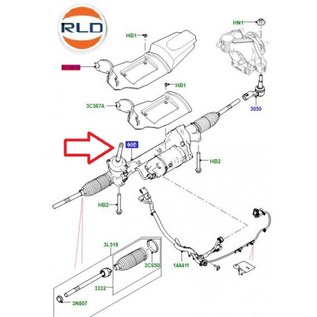 Land rover Crémaillère de direction Range Evoque (LR140515LR)