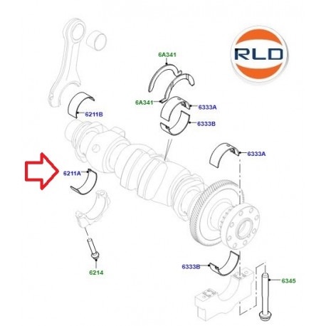 Land rover demi-coussinet de bielle (LR073810)