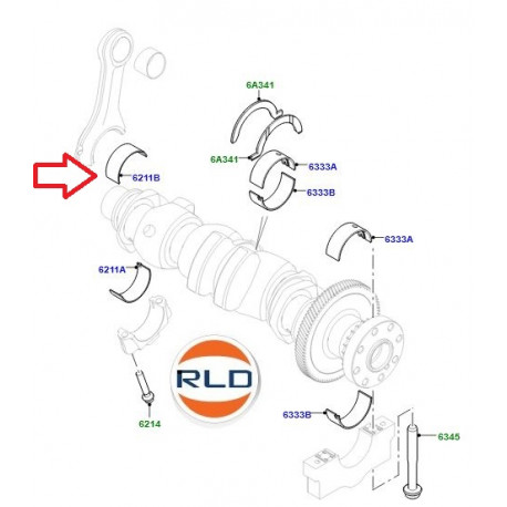 Land rover demi-coussinet de bielle (LR073814)