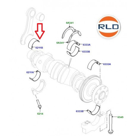 Land rover demi-coussinet de bielle (LR073815)