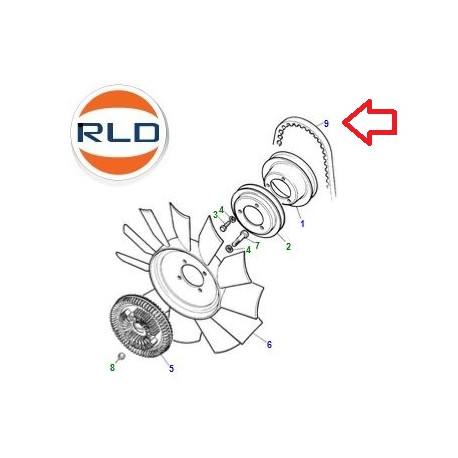 Land rover courroie alternateur  clim Range Classic (611612)