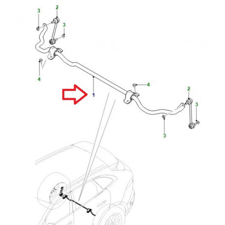 Jaguar barre anti-roulis arrière F-Pace (T4A13552)