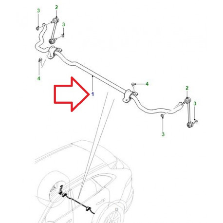 Jaguar barre anti-roulis arrière F-Pace (T4A13554)
