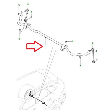 Jaguar barre anti-roulis arrière F-Pace (T4A13555)