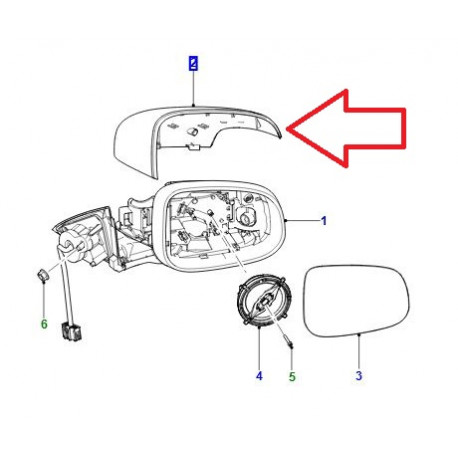 Jaguar derrière de miroir droite (C2C39492XXX)