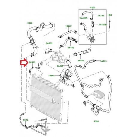 Land rover tuyau flexible (LR015351)