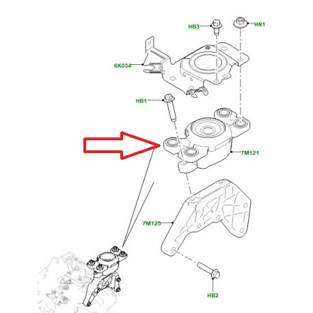 Land rover support boite de vitesses Discovery Sport,  Evoque (LR061456)