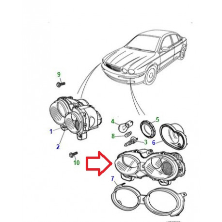 Jaguar Phare avant gauche (C2S52728JAG)