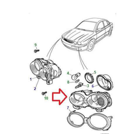 Jaguar projecteur gauche X-Type et XK8 (C2S52723JAG)
